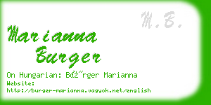 marianna burger business card